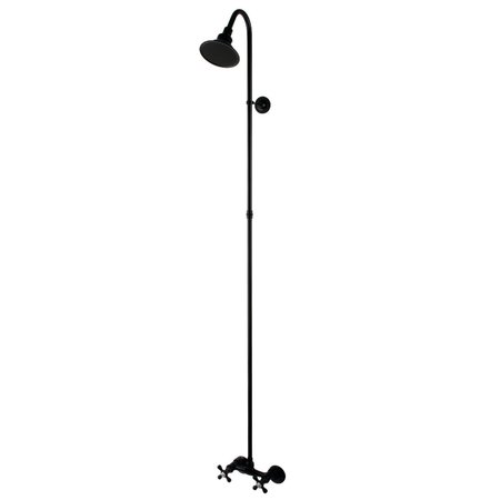 KINGSTON BRASS Shower Combo, Matte Black CCK2130